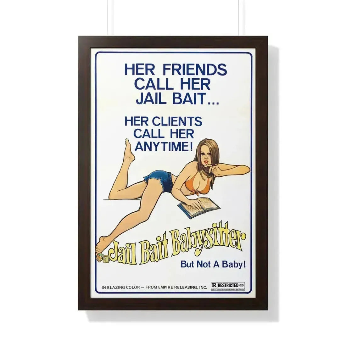 JAILBAIT BABYSITTER 1977 - Framed Movie Poster 20" x 30" Walnut - The Sticker Space