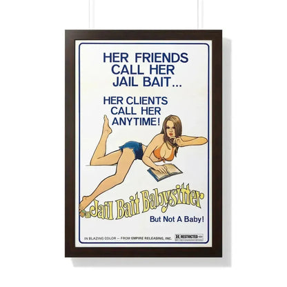 JAILBAIT BABYSITTER 1977 - Framed Movie Poster 20" x 30" Walnut - The Sticker Space