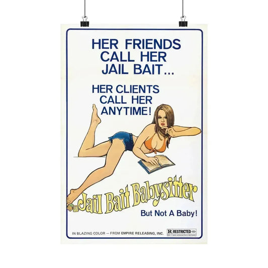 JAILBAIT BABYSITTER 1977 - Paper Movie Poster 12″ x 18″ Matte - The Sticker Space