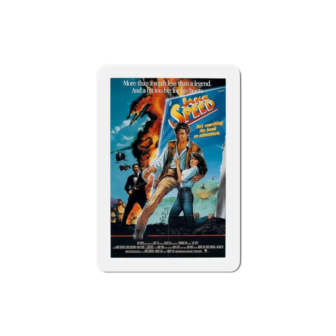 Jake Speed 1986 Movie Poster Refrigerator Magnet 3 Inch - The Sticker Space