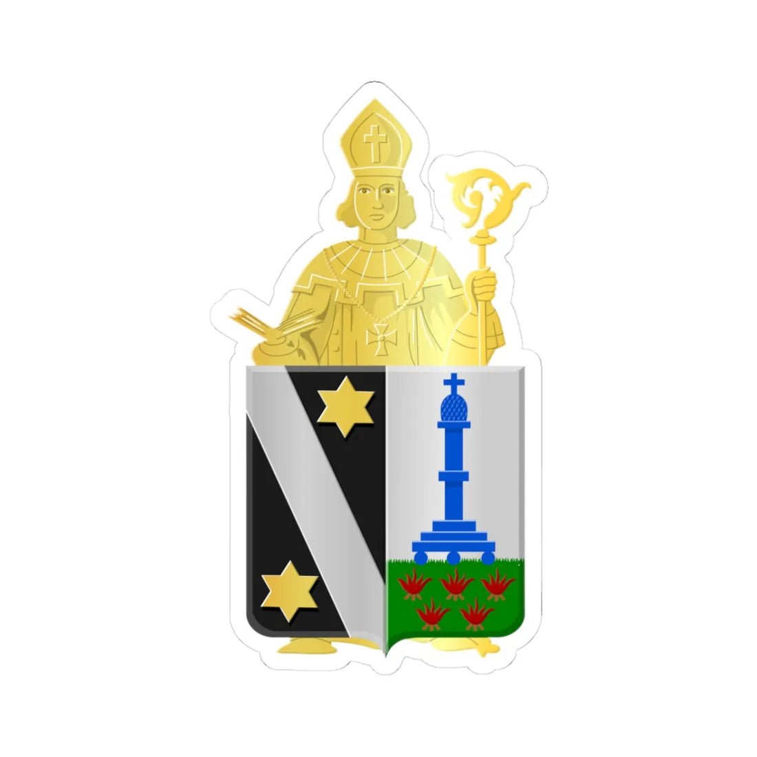 Jalhay wapen (Belgium) (Coat of Arms) STICKER Vinyl Kiss-Cut Decal 3 Inch White - The Sticker Space