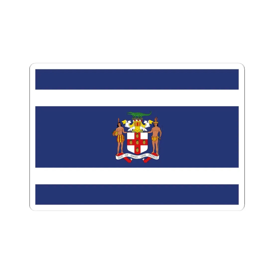 Jamaica Flag Proposal 3 1962 (Jamaica) STICKER Vinyl Kiss-Cut Decal 4 Inch White - The Sticker Space