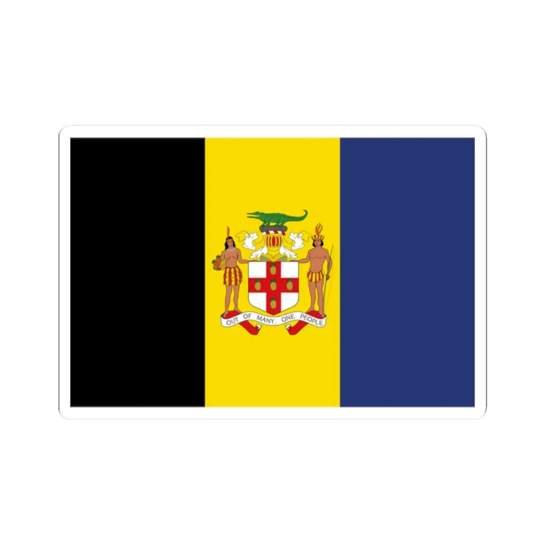 Jamaica Flag Proposal 4 1962 (Jamaica) STICKER Vinyl Kiss-Cut Decal 2 Inch White - The Sticker Space