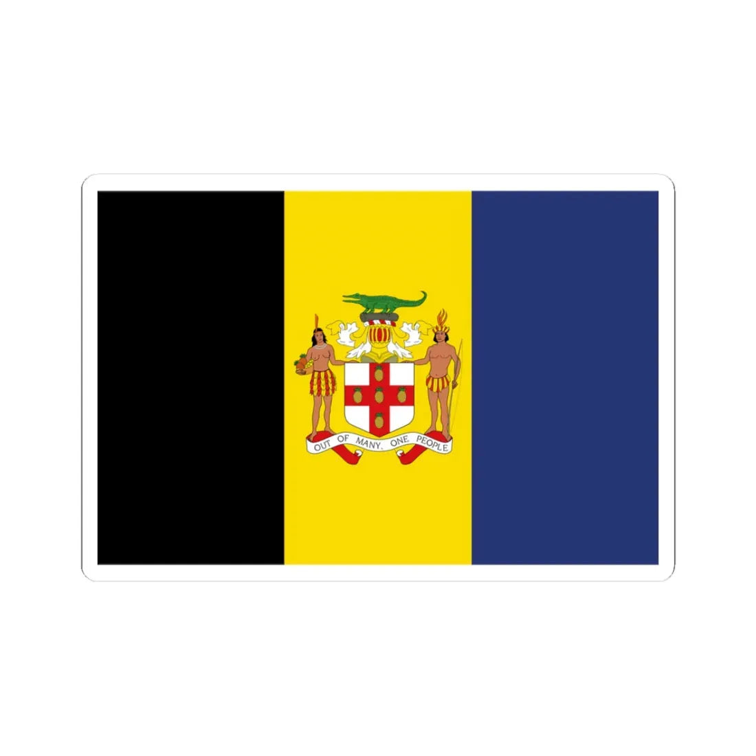 Jamaica Flag Proposal 4 1962 (Jamaica) STICKER Vinyl Kiss-Cut Decal 3 Inch White - The Sticker Space