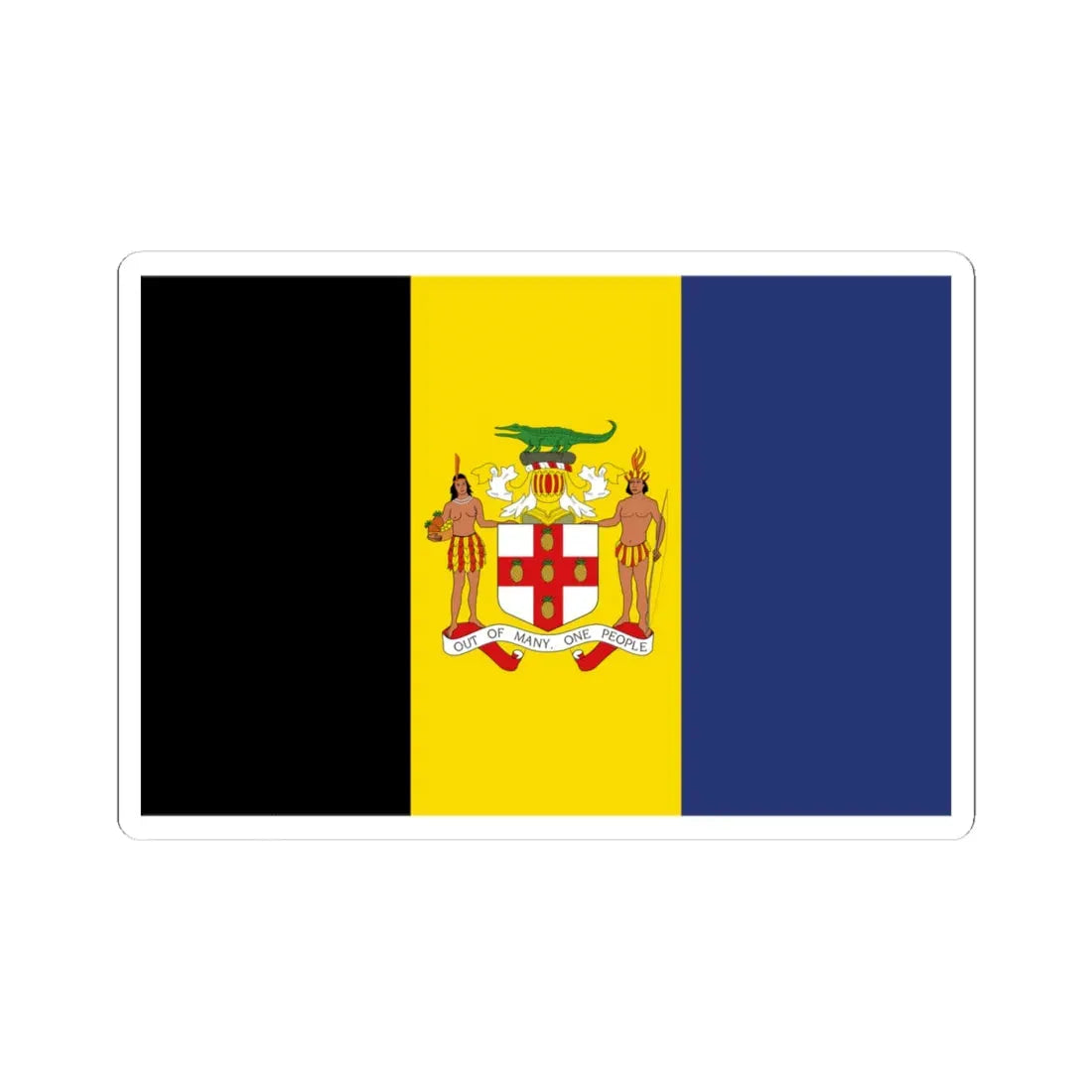 Jamaica Flag Proposal 4 1962 (Jamaica) STICKER Vinyl Kiss-Cut Decal 4 Inch White - The Sticker Space