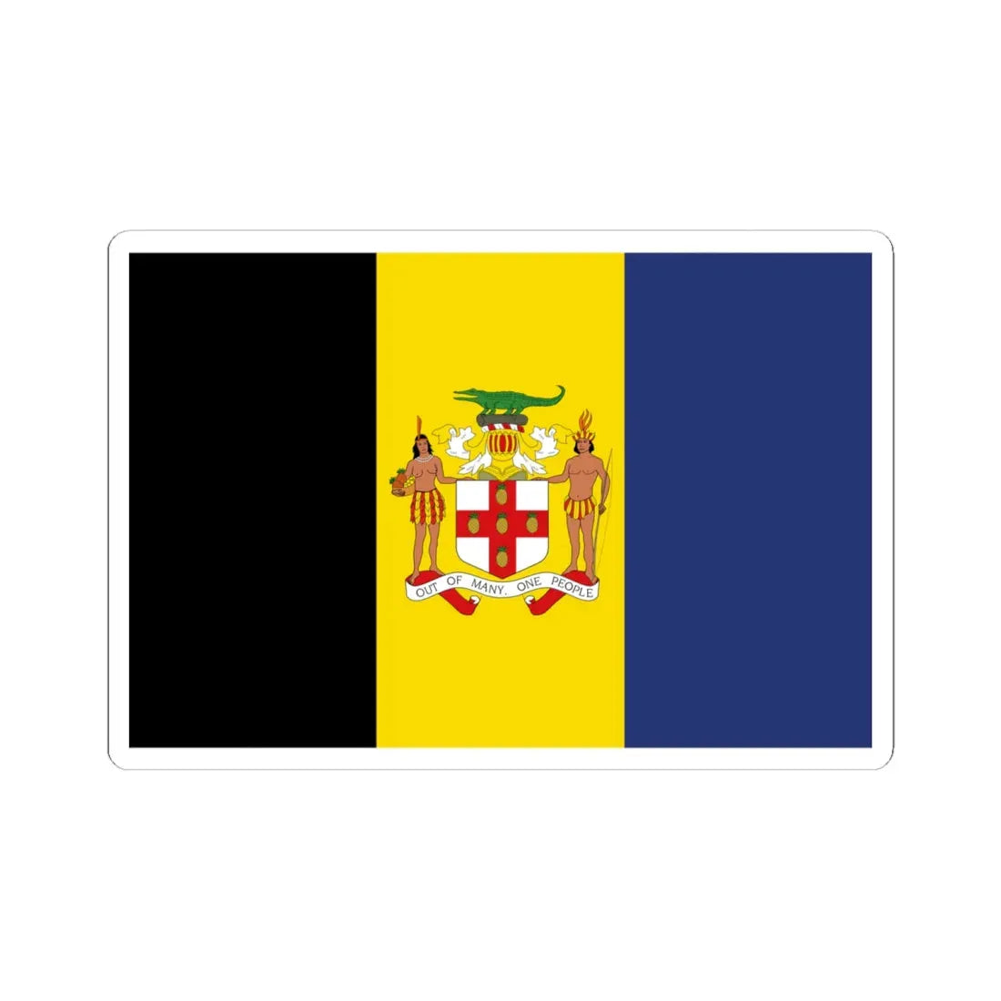 Jamaica Flag Proposal 4 1962 (Jamaica) STICKER Vinyl Kiss-Cut Decal 6 Inch White - The Sticker Space