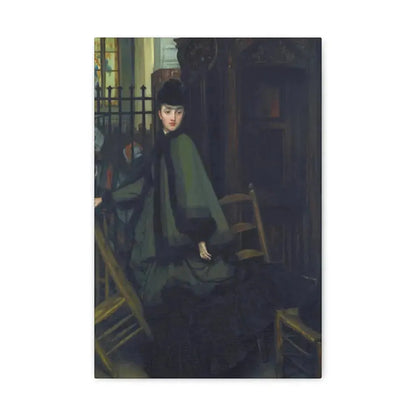 James-Jacques-Joseph Tissot (1836-1902) Dans L'Eglise (In Church) - Canvas Wall Art 12" x 18" 1.25" - The Sticker Space