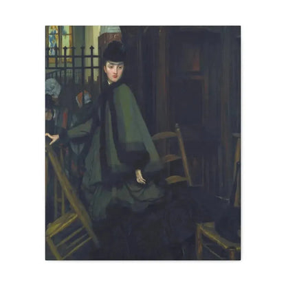 James-Jacques-Joseph Tissot (1836-1902) Dans L'Eglise (In Church) - Canvas Wall Art 20″ x 24″ 1.25" - The Sticker Space