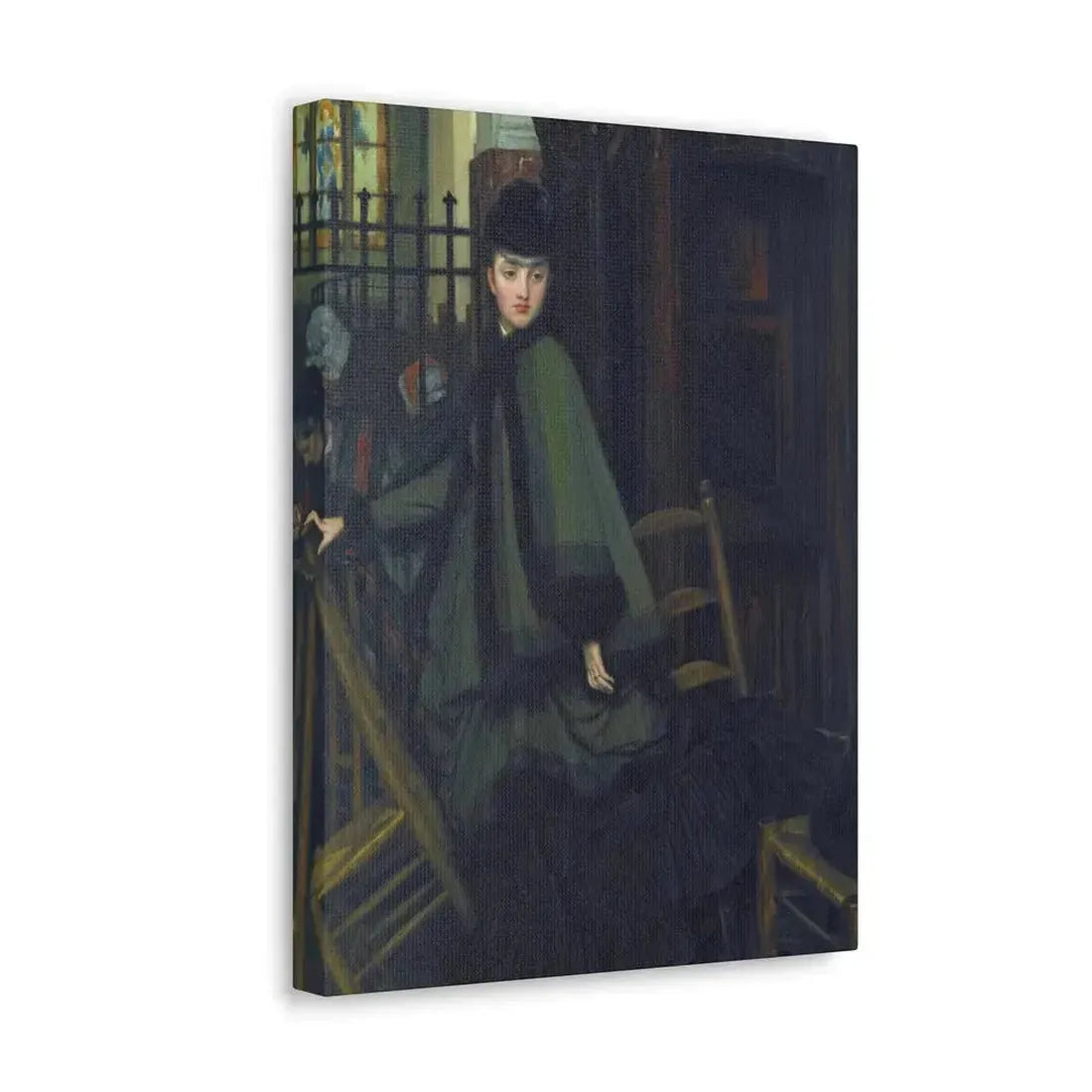 James-Jacques-Joseph Tissot (1836-1902) Dans L'Eglise (In Church) - Canvas Wall Art - The Sticker Space