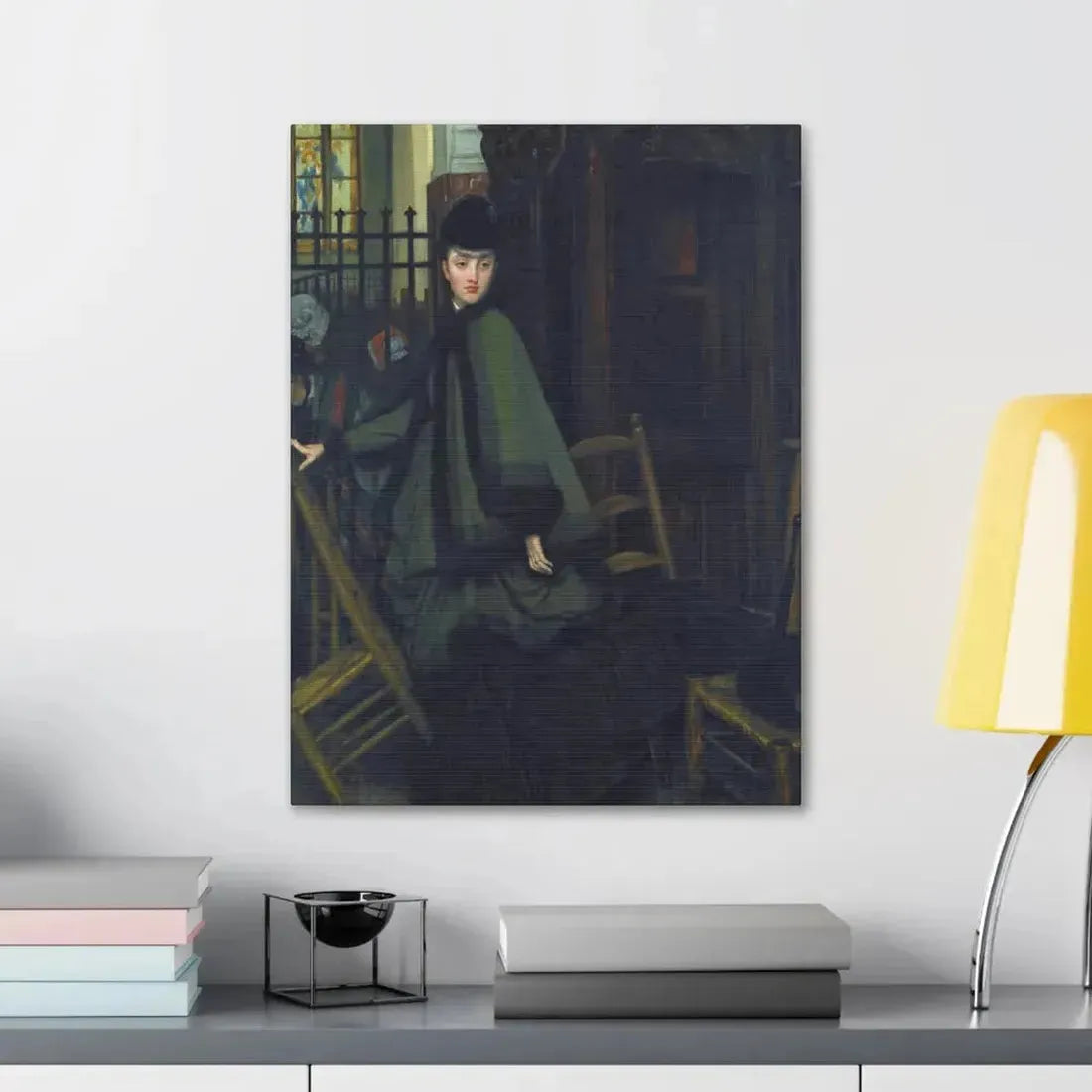 James-Jacques-Joseph Tissot (1836-1902) Dans L'Eglise (In Church) - Canvas Wall Art - The Sticker Space