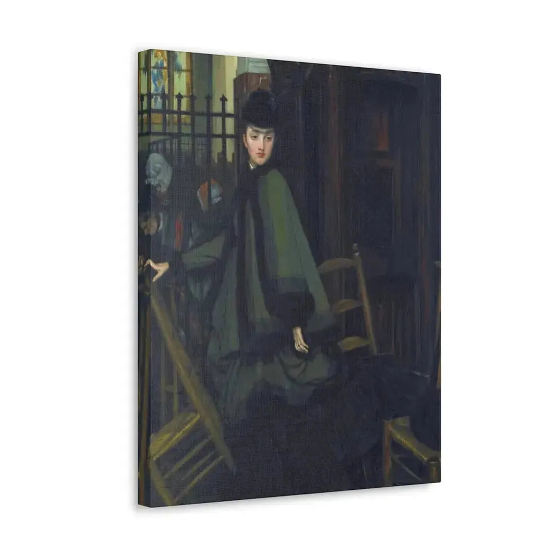 James-Jacques-Joseph Tissot (1836-1902) Dans L'Eglise (In Church) - Canvas Wall Art - The Sticker Space
