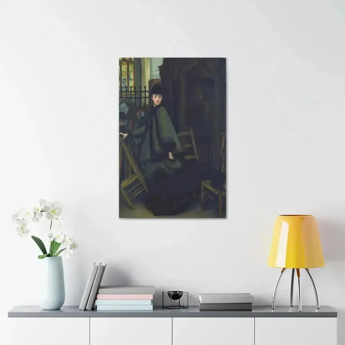 James-Jacques-Joseph Tissot (1836-1902) Dans L'Eglise (In Church) - Canvas Wall Art - The Sticker Space