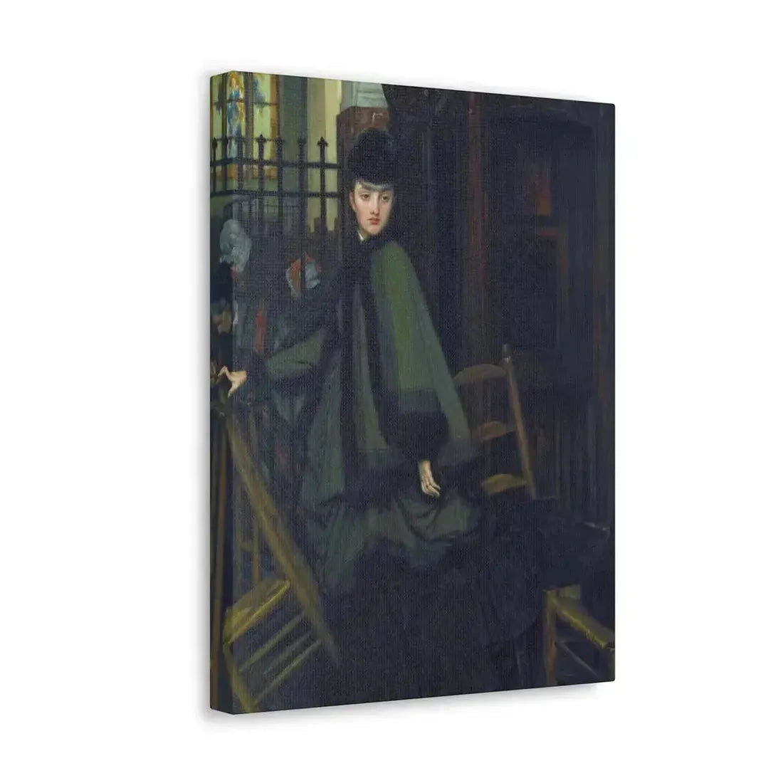 James-Jacques-Joseph Tissot (1836-1902) Dans L'Eglise (In Church) - Canvas Wall Art - The Sticker Space
