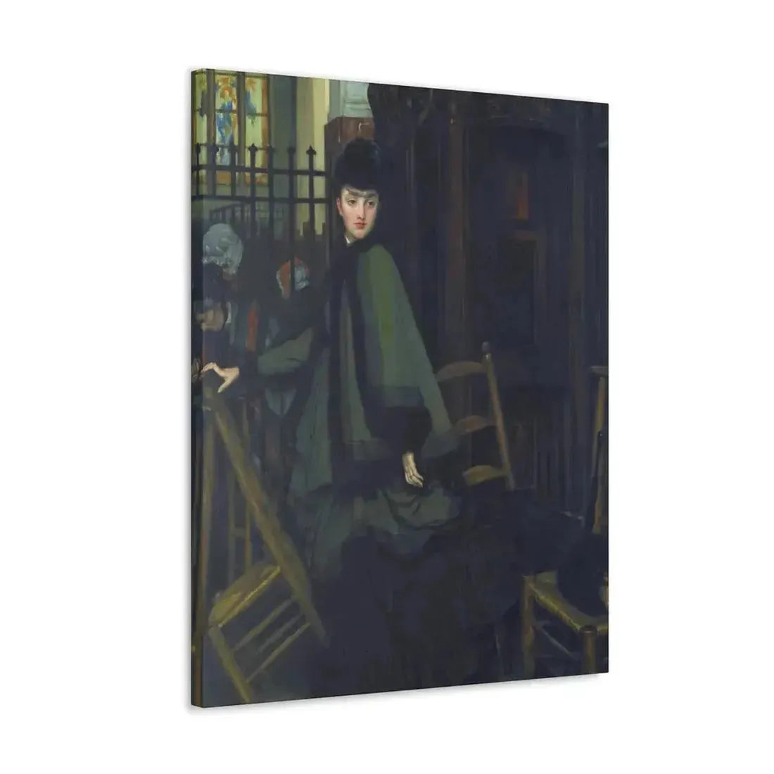 James-Jacques-Joseph Tissot (1836-1902) Dans L'Eglise (In Church) - Canvas Wall Art - The Sticker Space