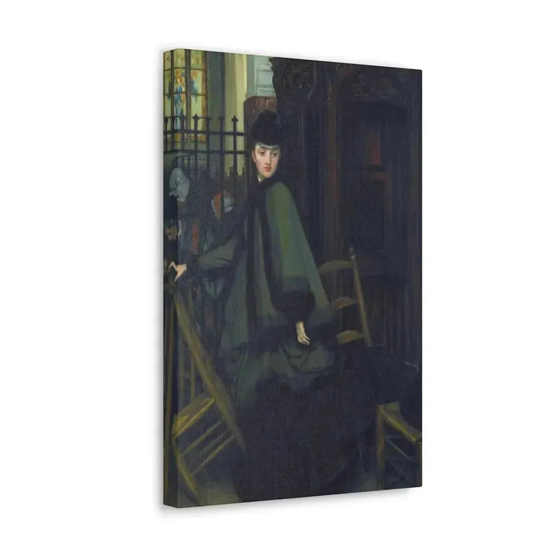 James-Jacques-Joseph Tissot (1836-1902) Dans L'Eglise (In Church) - Canvas Wall Art - The Sticker Space