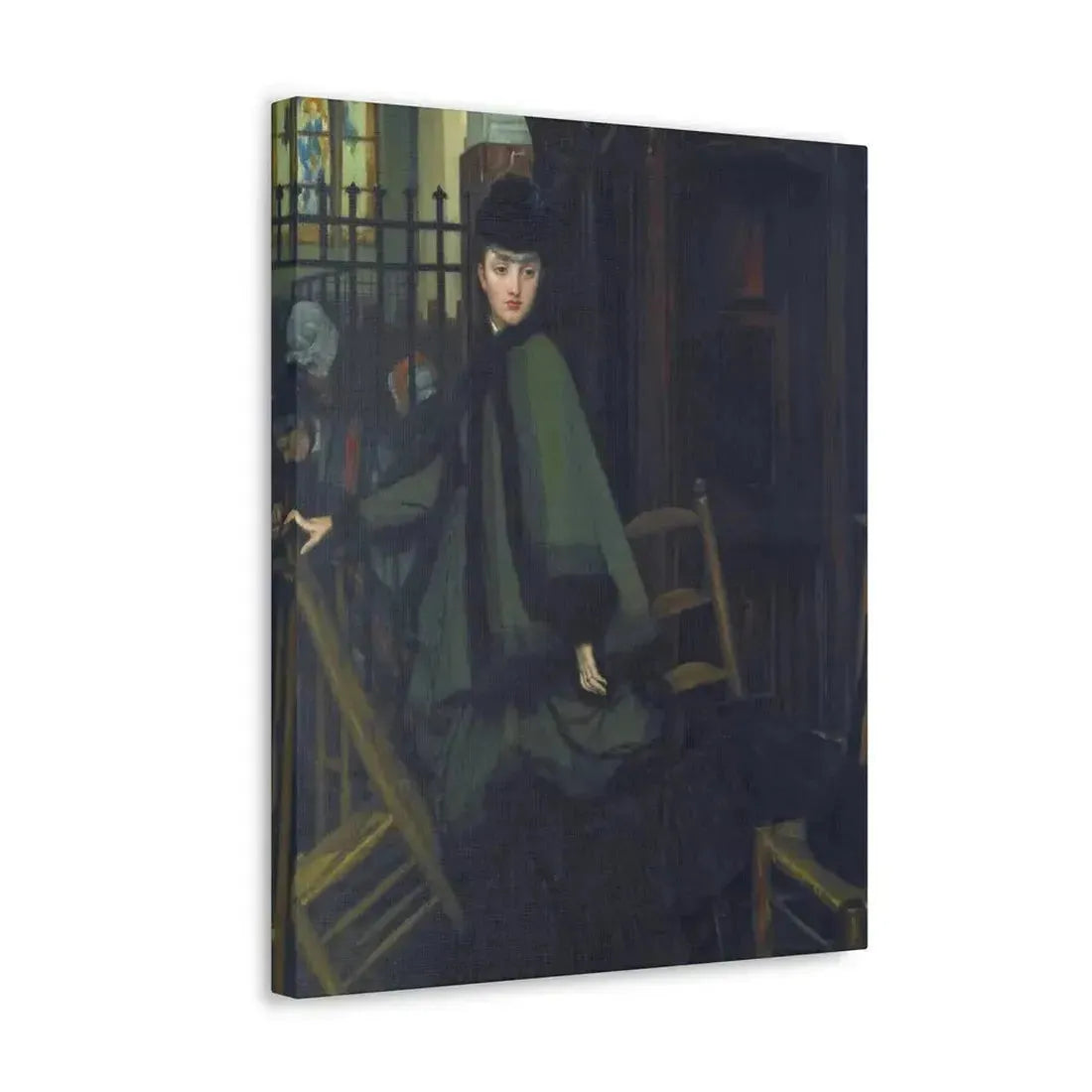 James-Jacques-Joseph Tissot (1836-1902) Dans L'Eglise (In Church) - Canvas Wall Art - The Sticker Space