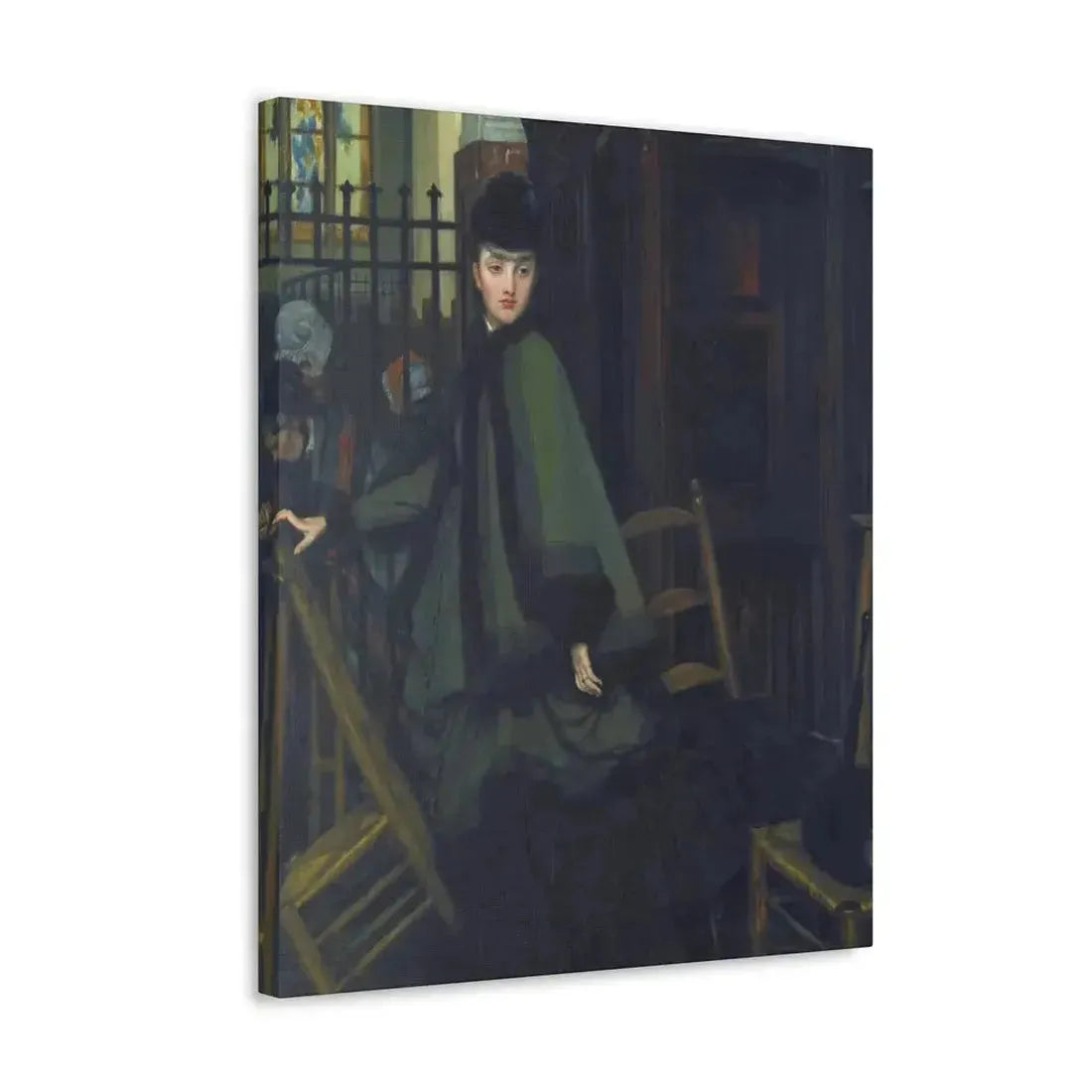 James-Jacques-Joseph Tissot (1836-1902) Dans L'Eglise (In Church) - Canvas Wall Art - The Sticker Space