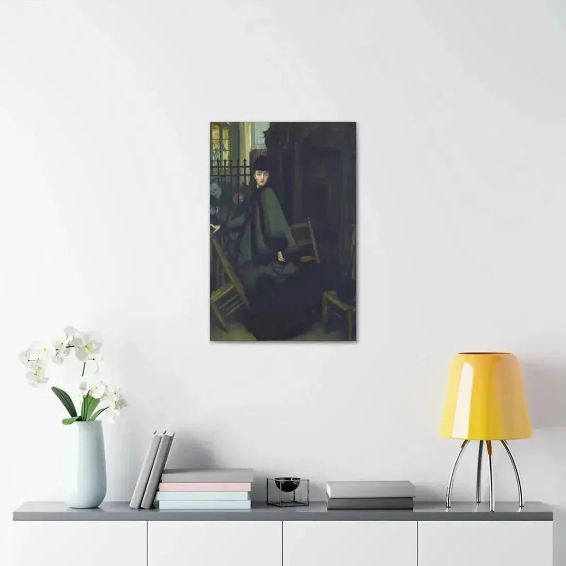 James-Jacques-Joseph Tissot (1836-1902) Dans L'Eglise (In Church) - Canvas Wall Art - The Sticker Space