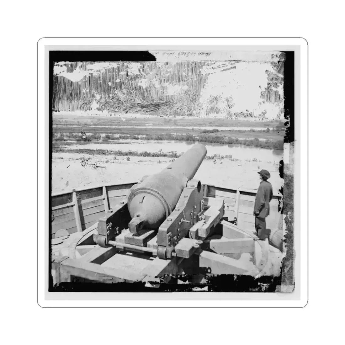 James River, Va. Confederate Gun Emplacement Above Dutch Gap (U.S. Civil War) STICKER Vinyl Kiss-Cut Decal 3 Inch White - The Sticker Space