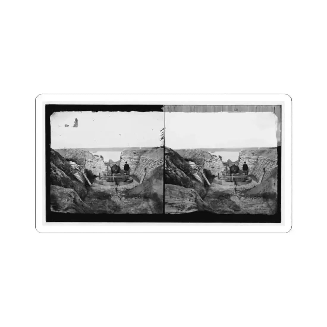 James River, Va. Confederate Gun Emplacement at Howlett House, Trent's Reach (U.S. Civil War) STICKER Vinyl Kiss-Cut Decal 2 Inch White - The Sticker Space