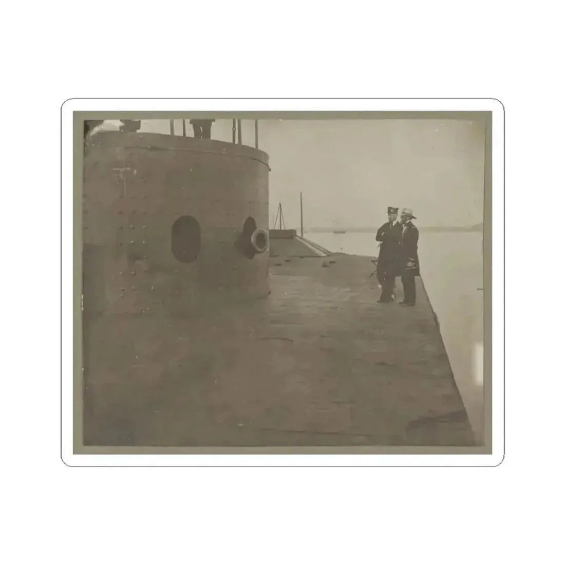 James River, Va. Deck and Turret of U.S.S. Monitor (U.S. Civil War) STICKER Vinyl Kiss-Cut Decal 6 Inch White - The Sticker Space