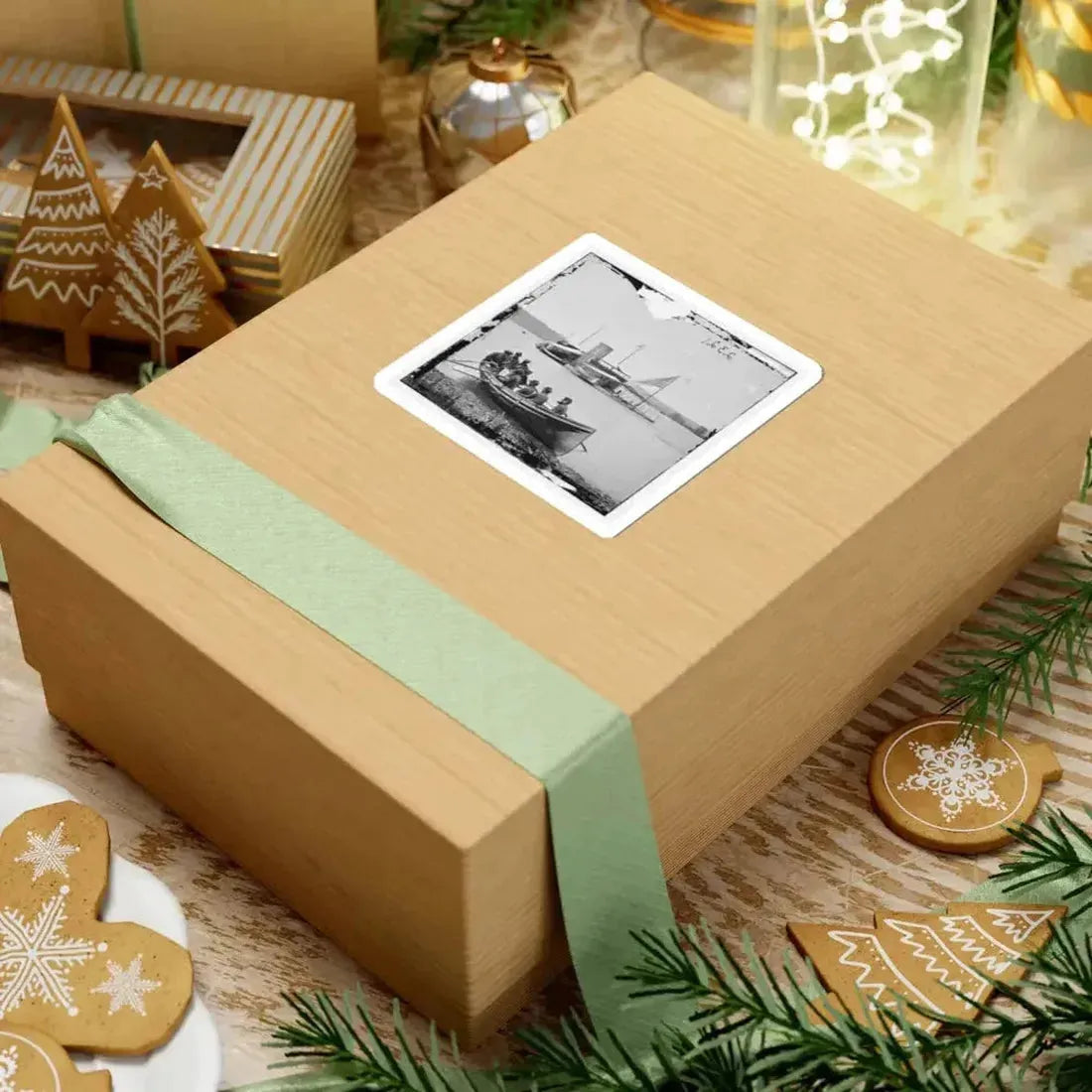 James River, Va. Monitor U.S.S. Onondaga; Soldiers in Rowboat in Foreground (U.S. Civil War) STICKER Vinyl Kiss-Cut Decal - The Sticker Space