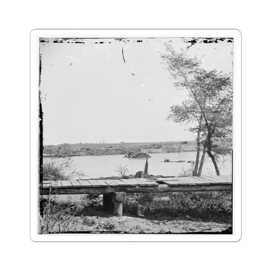 James River, Va. Sunken Confederate Ships Virginia (Ram) and Jamestown (U.S. Civil War) STICKER Vinyl Kiss-Cut Decal 2 Inch White - The Sticker Space