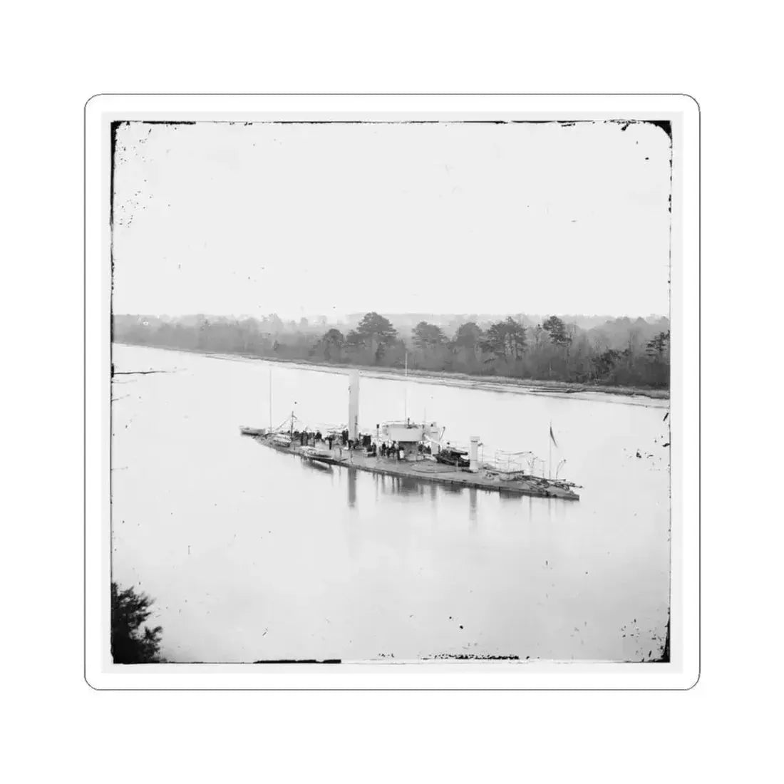 James River, Va. U.S.S. Casco, Light-Draft Monitor (U.S. Civil War) STICKER Vinyl Kiss-Cut Decal 3 Inch White - The Sticker Space