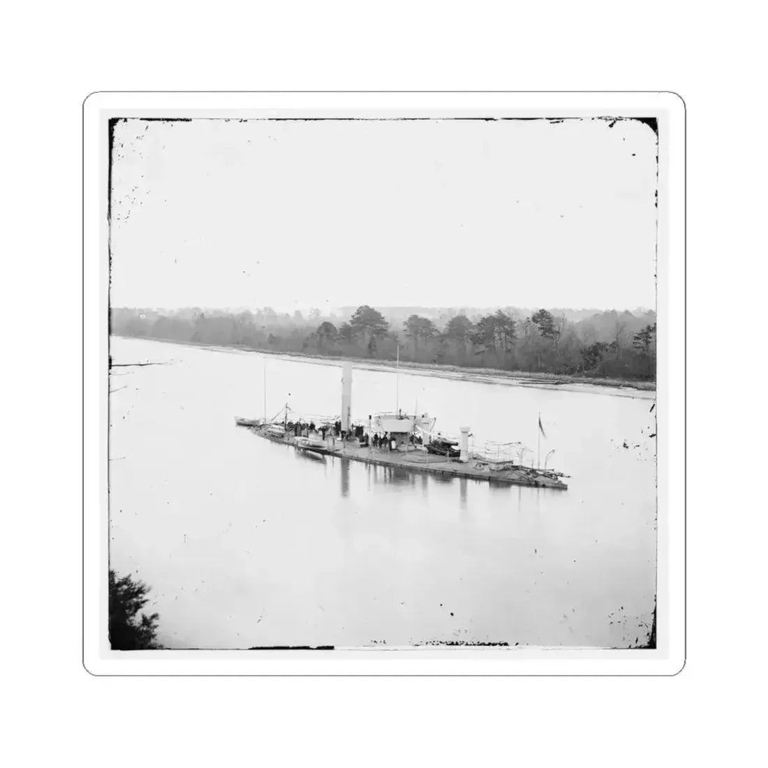 James River, Va. U.S.S. Casco, Light-Draft Monitor (U.S. Civil War) STICKER Vinyl Kiss-Cut Decal 4 Inch White - The Sticker Space