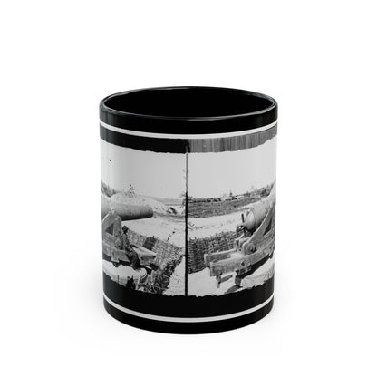 James River, Va. Another Confederate Gun Emplacement At Howlett House, Trent's Reach 001 (U.S. Civil War) Black Coffee Mug-11oz-The Sticker Space