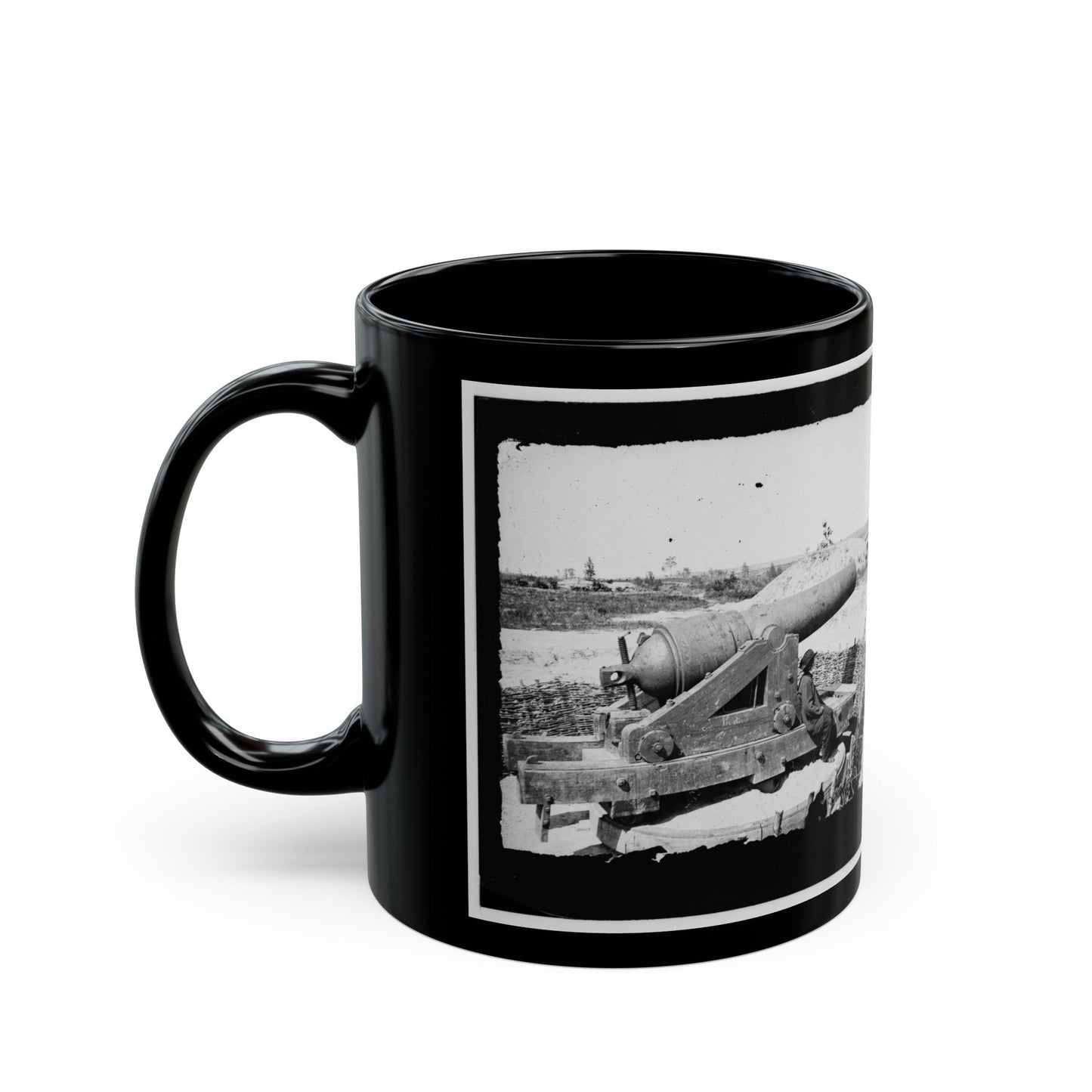 James River, Va. Another Confederate Gun Emplacement At Howlett House, Trent's Reach 001 (U.S. Civil War) Black Coffee Mug-The Sticker Space