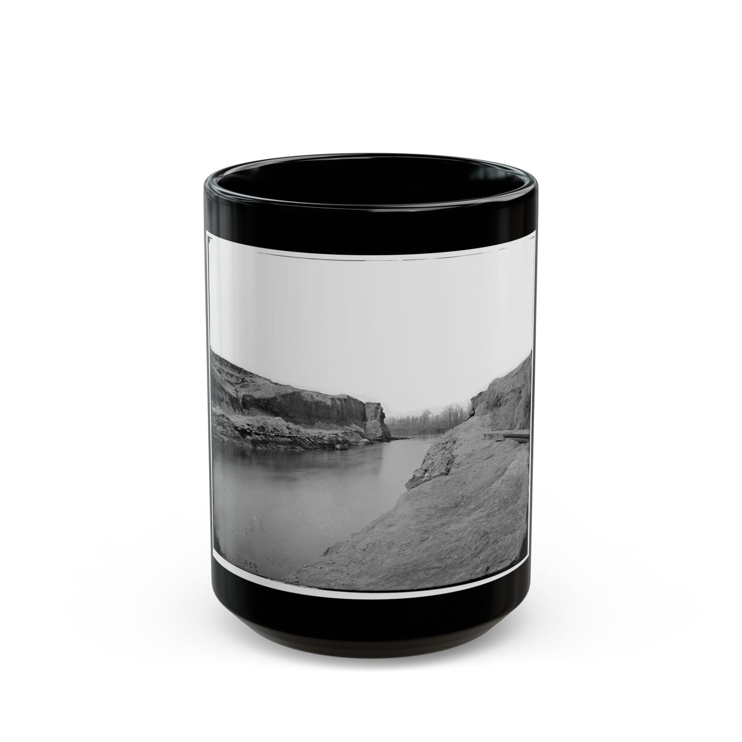 James River, Va. Another View Of The Dutch Gap Canal (U.S. Civil War) Black Coffee Mug-15oz-The Sticker Space