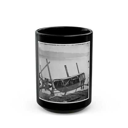 James River, Va. Butler's Dredge-Boat, Sunk By A Confederate Shell On Thanksgiving Day, 1864 (U.S. Civil War) Black Coffee Mug-15oz-The Sticker Space