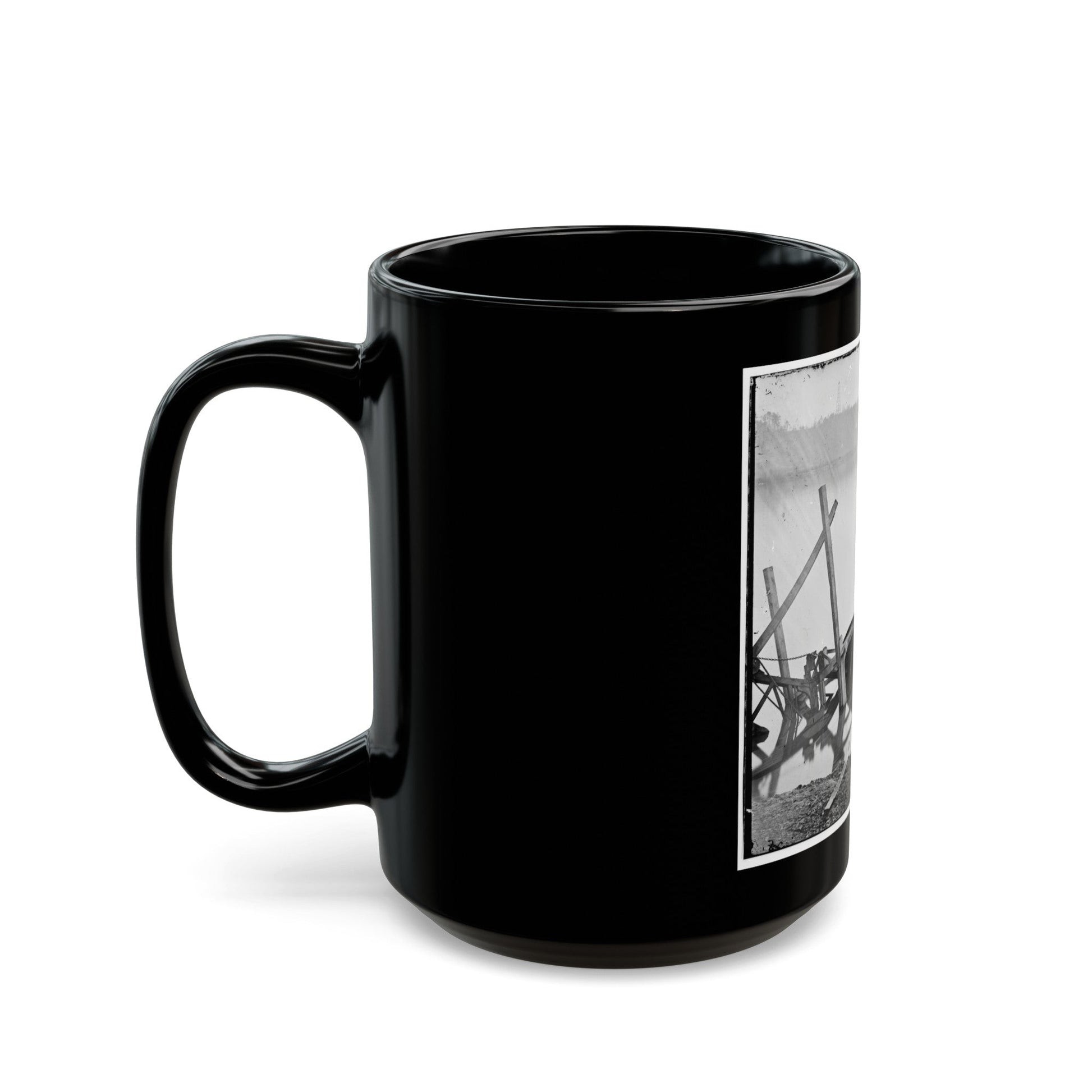 James River, Va. Butler's Dredge-Boat, Sunk By A Confederate Shell On Thanksgiving Day, 1864 (U.S. Civil War) Black Coffee Mug-The Sticker Space