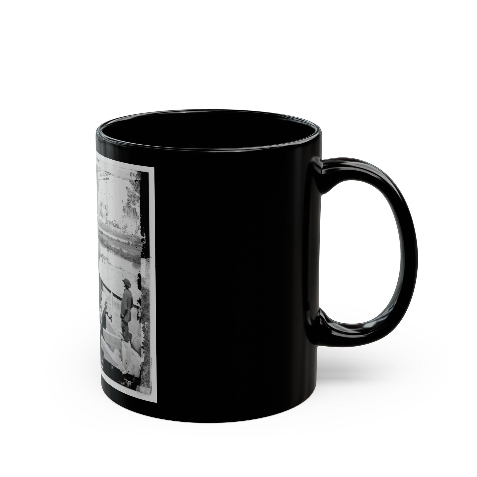 James River, Va. Confederate Gun Emplacement Above Dutch Gap (U.S. Civil War) Black Coffee Mug-The Sticker Space