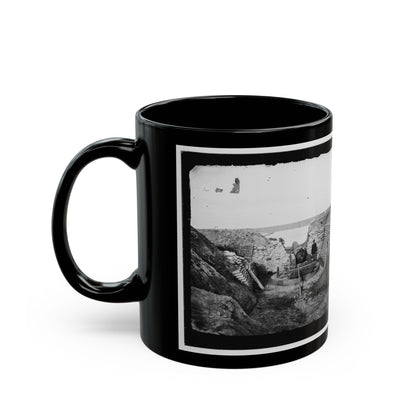 James River, Va. Confederate Gun Emplacement At Howlett House, Trent's Reach (U.S. Civil War) Black Coffee Mug-The Sticker Space