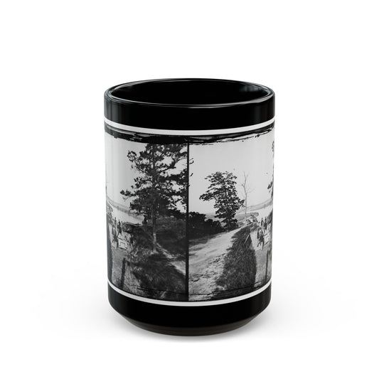 James River, Va. Confederate Gun In Battery Brooks (U.S. Civil War) Black Coffee Mug-15oz-The Sticker Space