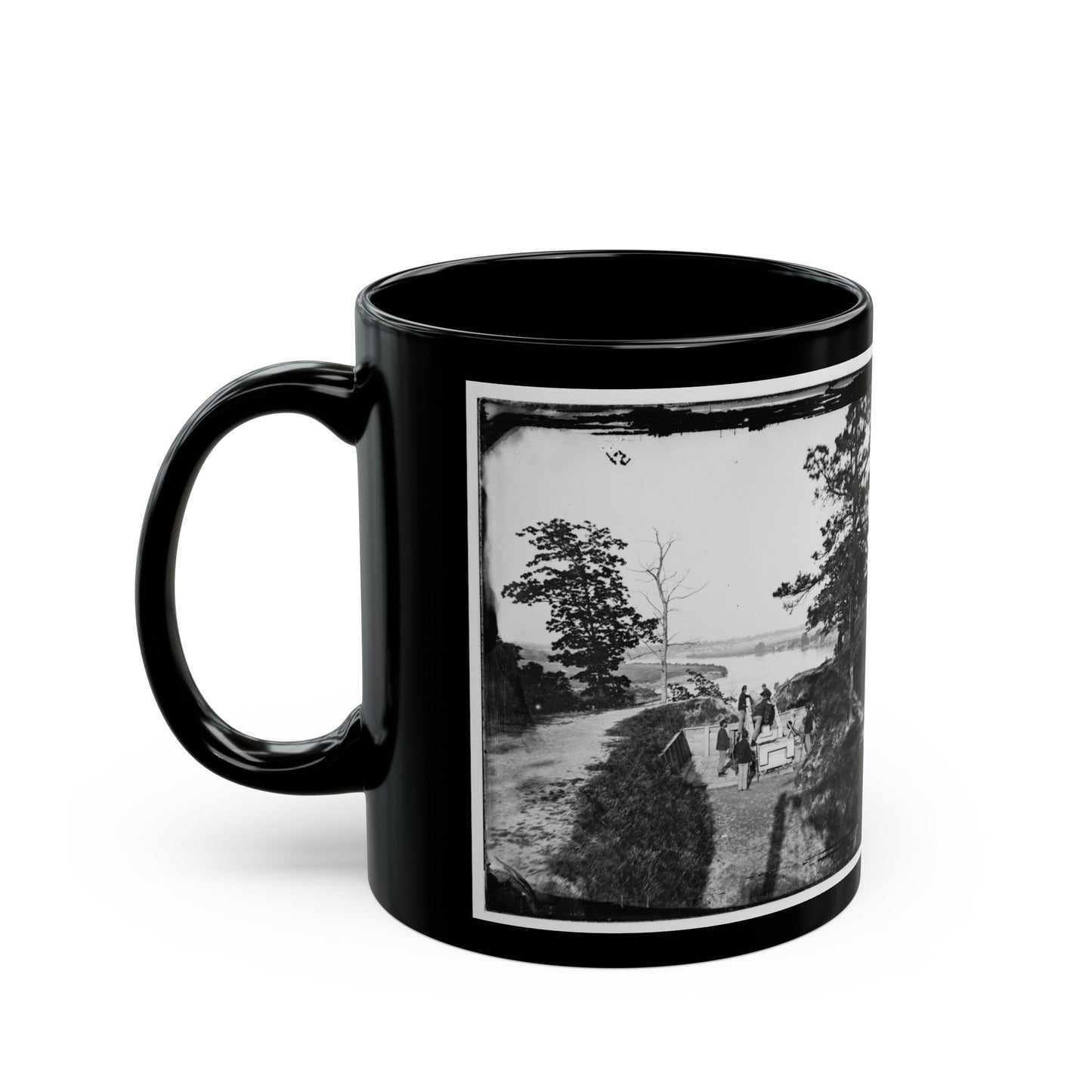 James River, Va. Confederate Gun In Battery Brooks (U.S. Civil War) Black Coffee Mug-The Sticker Space