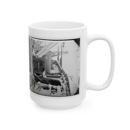 James River, Va. Deck Of Confederate Gunboat Teaser, Captured By U.S.S. Maratanza, Showing Damage From Shell Fire (U.S. Civil War) White Coffee Mug