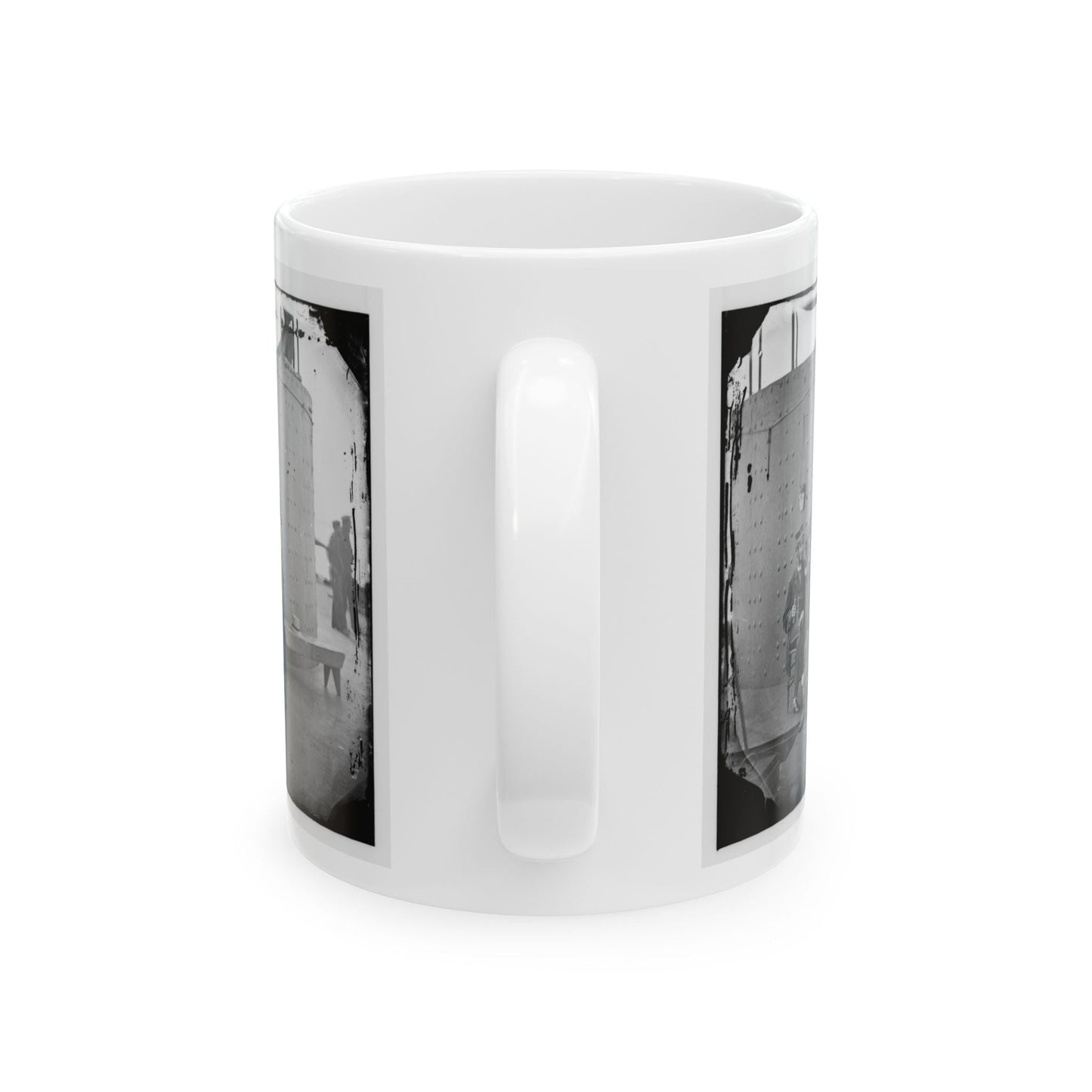 James River, Va. Officers Of The U.S.S. Monitor Grouped By The Turret (U.S. Civil War) White Coffee Mug