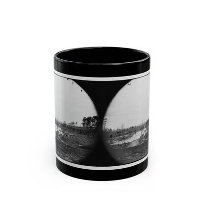 James River, Va. Point Where Army Of The Potomac Crossed In June 1864 (Wyanoke Wharf ) (U.S. Civil War) Black Coffee Mug-11oz-The Sticker Space