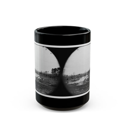 James River, Va. Point Where Army Of The Potomac Crossed In June 1864 (Wyanoke Wharf ) (U.S. Civil War) Black Coffee Mug-15oz-The Sticker Space