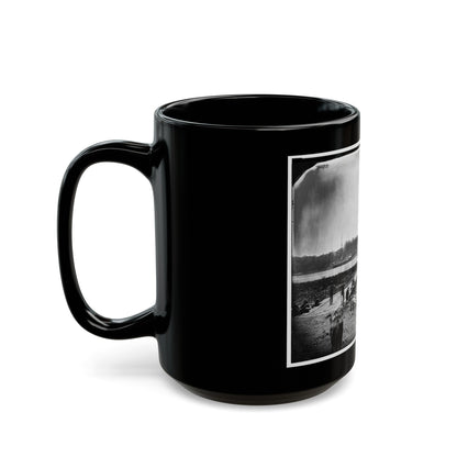 James River, Va. Pontoon Bridge (U.S. Civil War) Black Coffee Mug-The Sticker Space