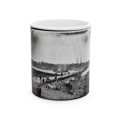 James River, Va. Pontoon Bridge (U.S. Civil War) White Coffee Mug