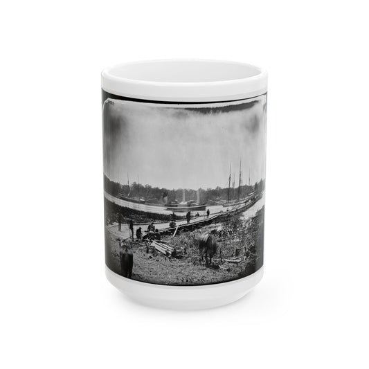 James River, Va. Pontoon Bridge (U.S. Civil War) White Coffee Mug