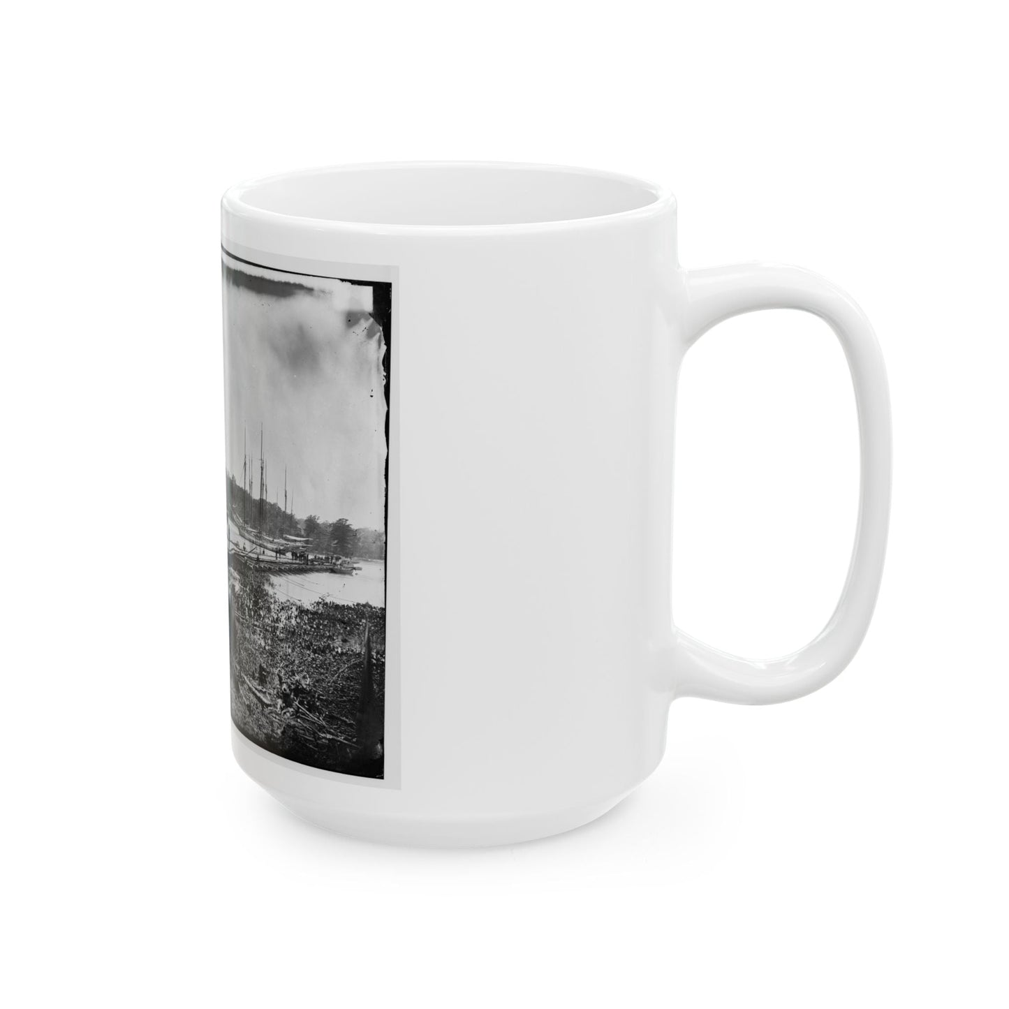 James River, Va. Pontoon Bridge (U.S. Civil War) White Coffee Mug