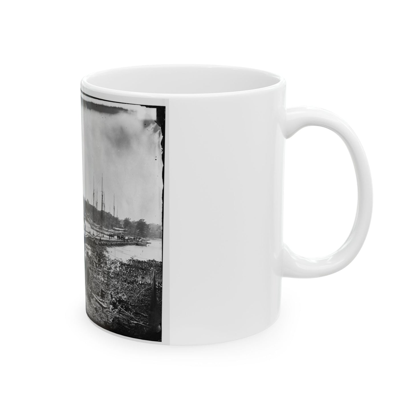 James River, Va. Pontoon Bridge (U.S. Civil War) White Coffee Mug