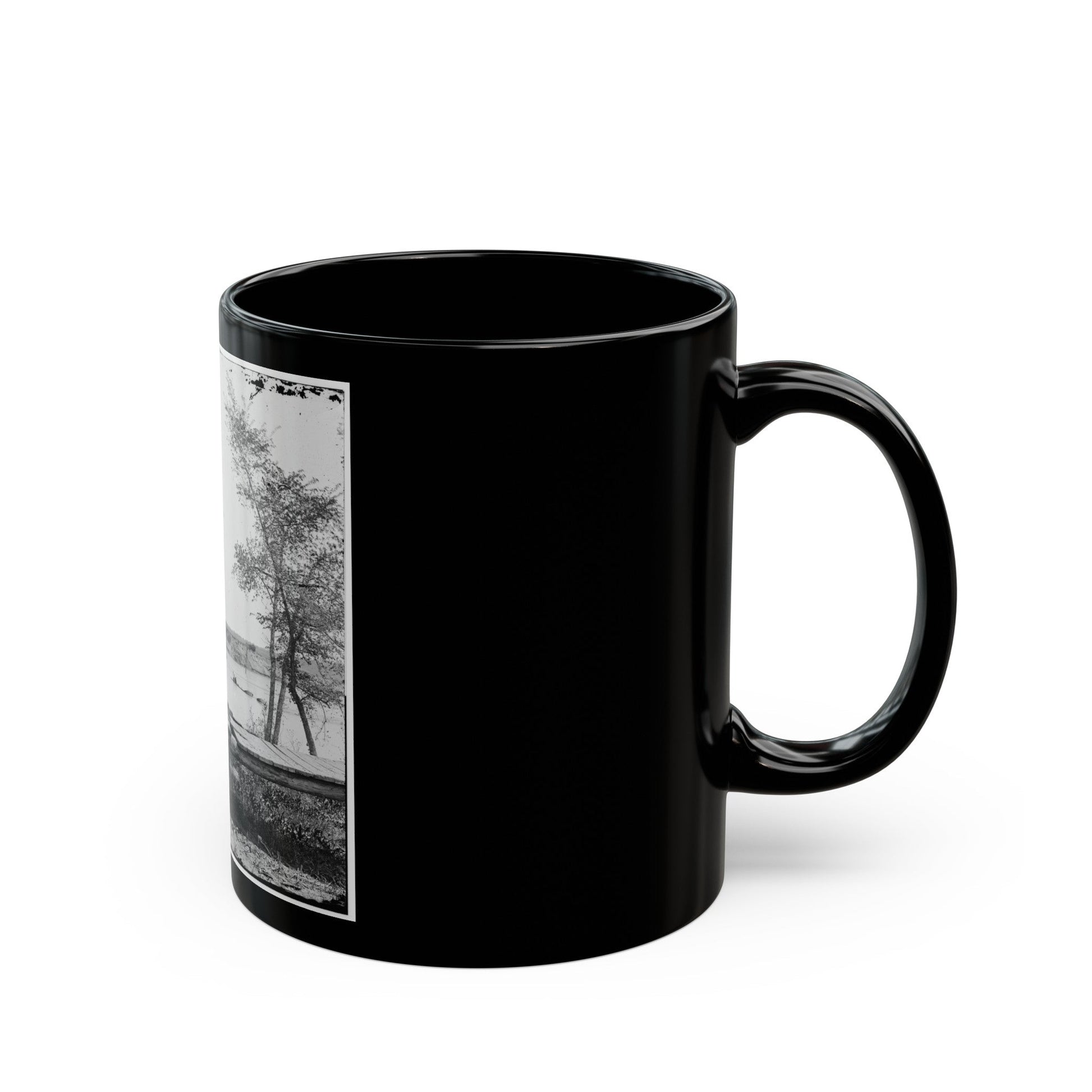 James River, Va. Sunken Confederate Ships Virginia (Ram) And Jamestown (U.S. Civil War) Black Coffee Mug-The Sticker Space