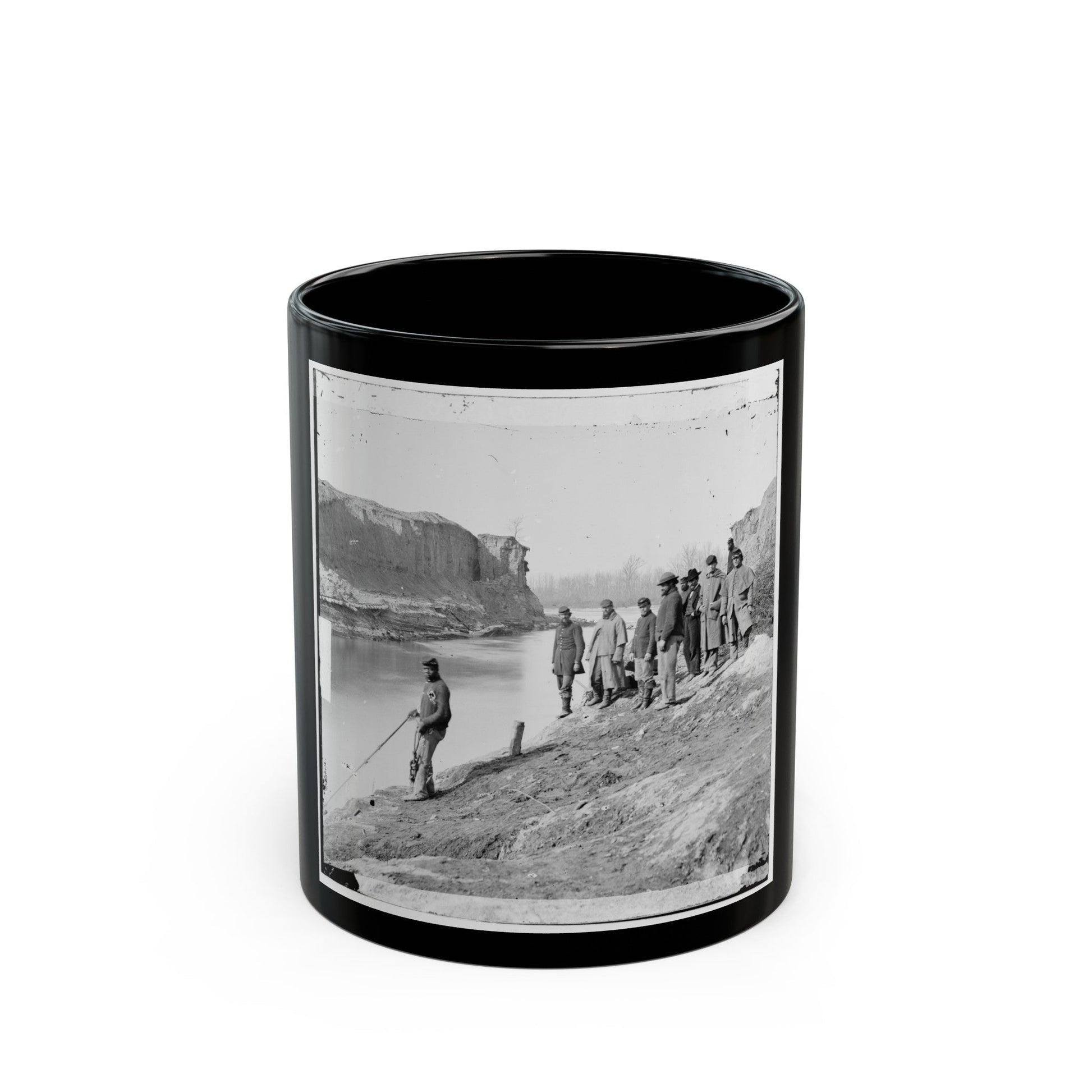 James River, Va. View Of The Completed Dutch Gap Canal (U.S. Civil War) Black Coffee Mug-11oz-The Sticker Space