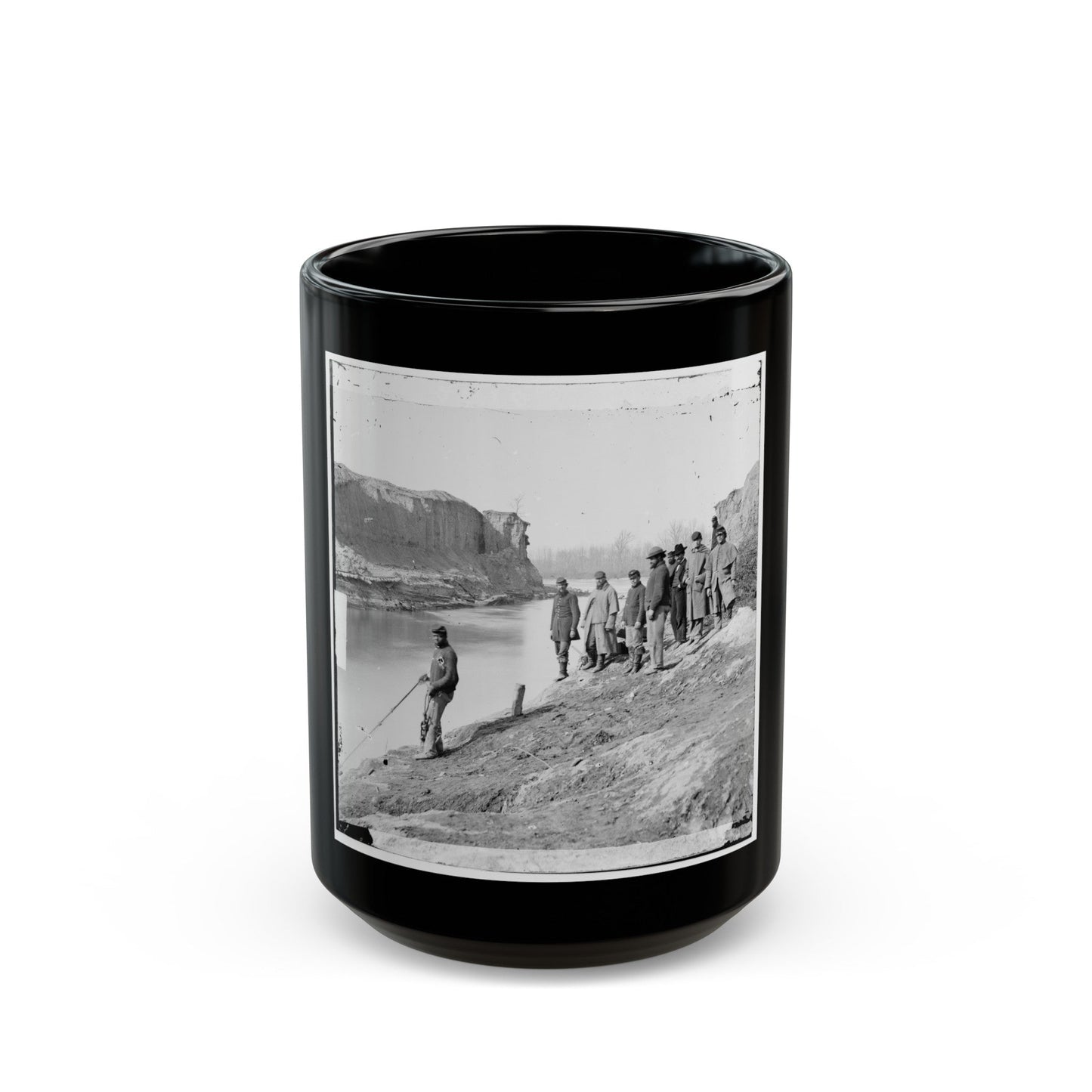 James River, Va. View Of The Completed Dutch Gap Canal (U.S. Civil War) Black Coffee Mug-15oz-The Sticker Space